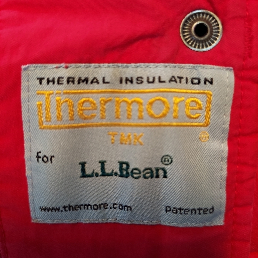 L.L. Bean Women's Red Quilted Barn/Chore Jacket Thermore - Picture 10 of 11